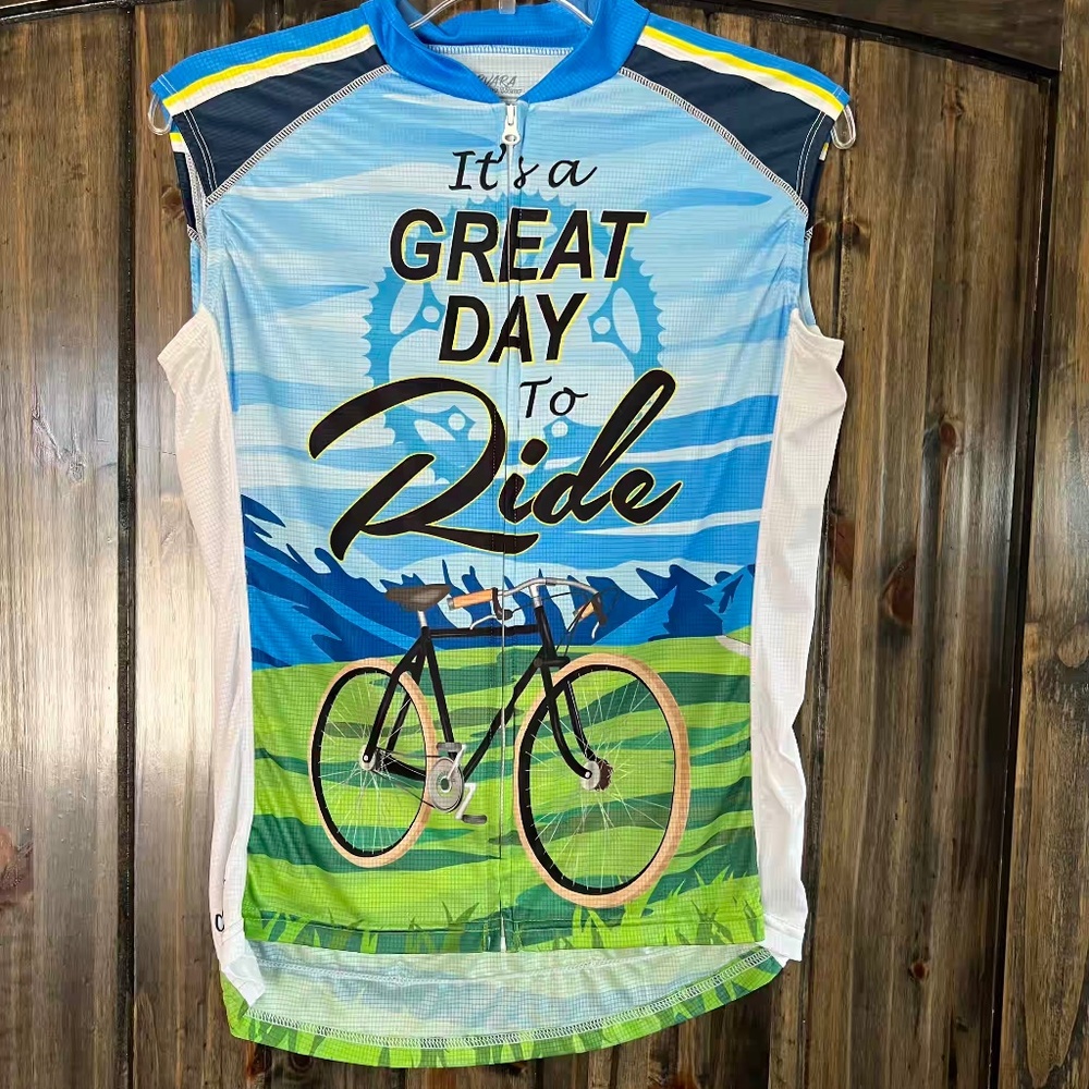 Sleeveless Great Day to Ride Cycling Jersey size M